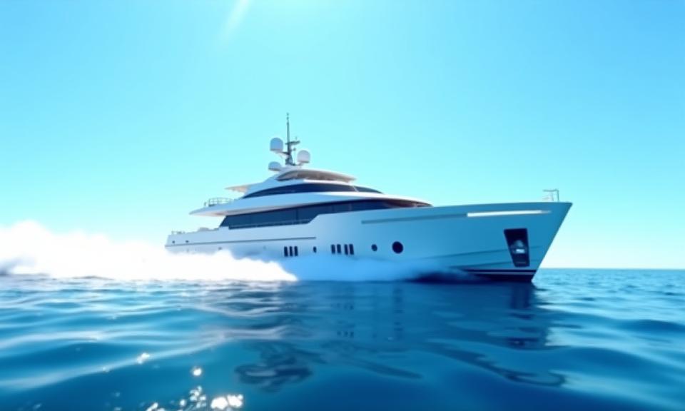 The Odyssey 100 yacht, majestic on the open sea.